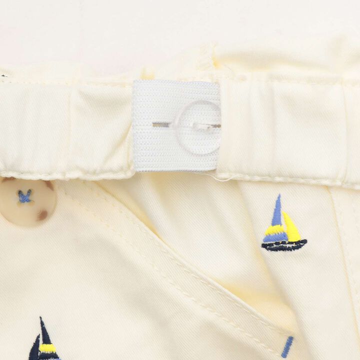 Yacht Embroidery Half Pants,Pearl white, medium image number 3