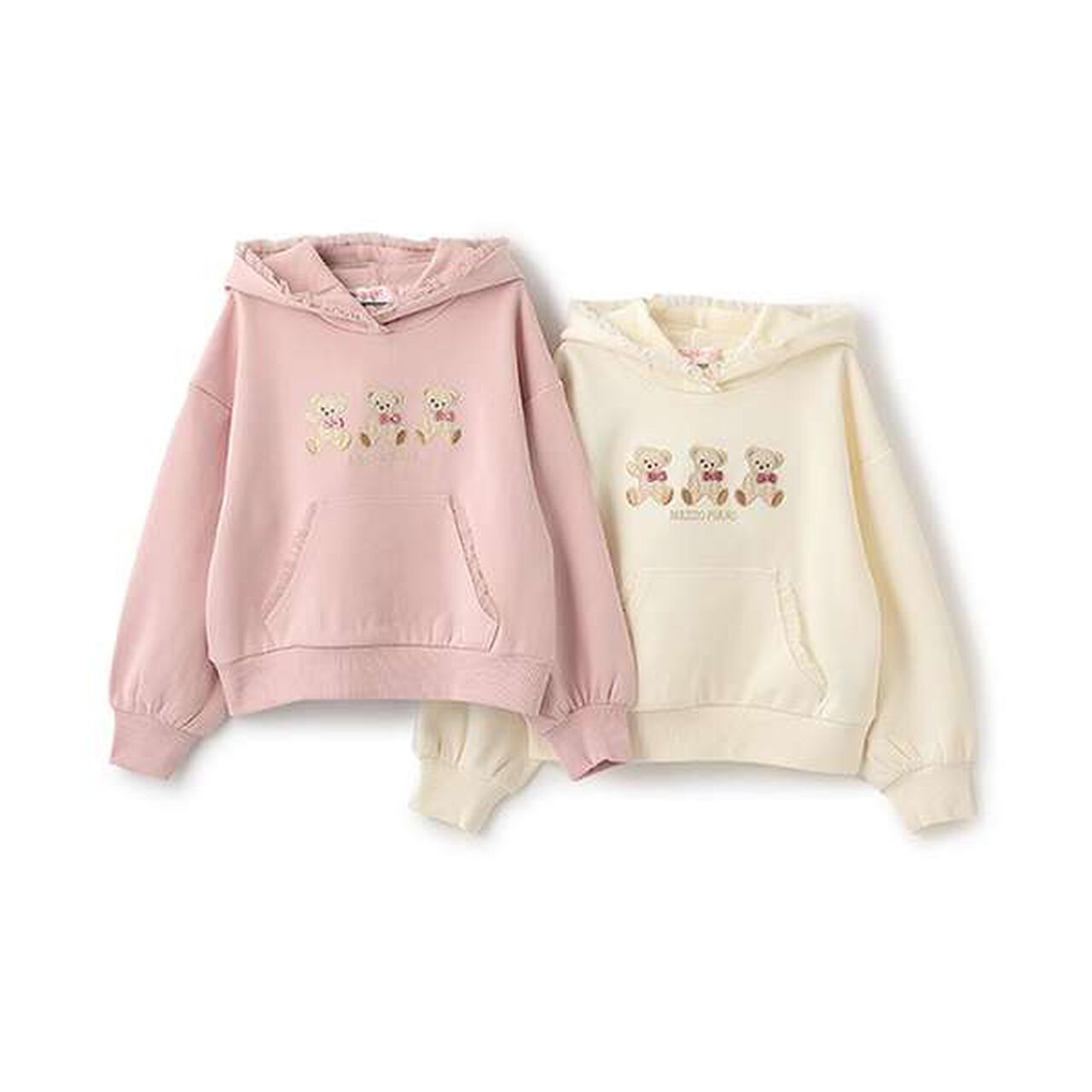 Bear Appliqu&eacute; Hoodie,Ivory, large image number 7