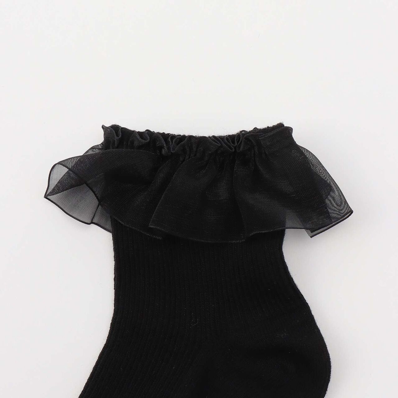 Frill Socks,Black, large image number 1