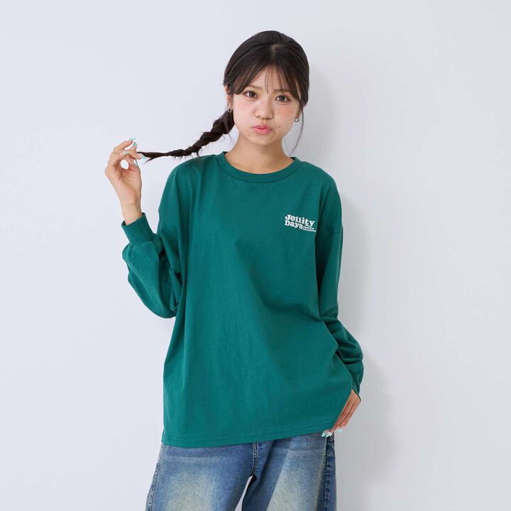 [100% Cotton] Animal Motif Long-Sleeve T-Shirt,Off white, medium image number 12
