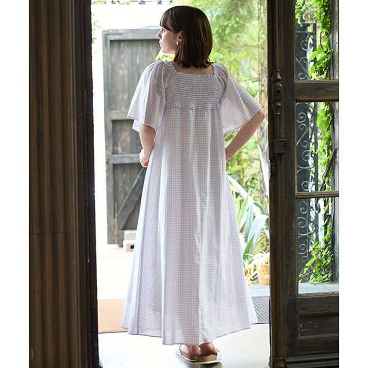 [Link] Smocked One-Piece Dress,Off white, large image number 2