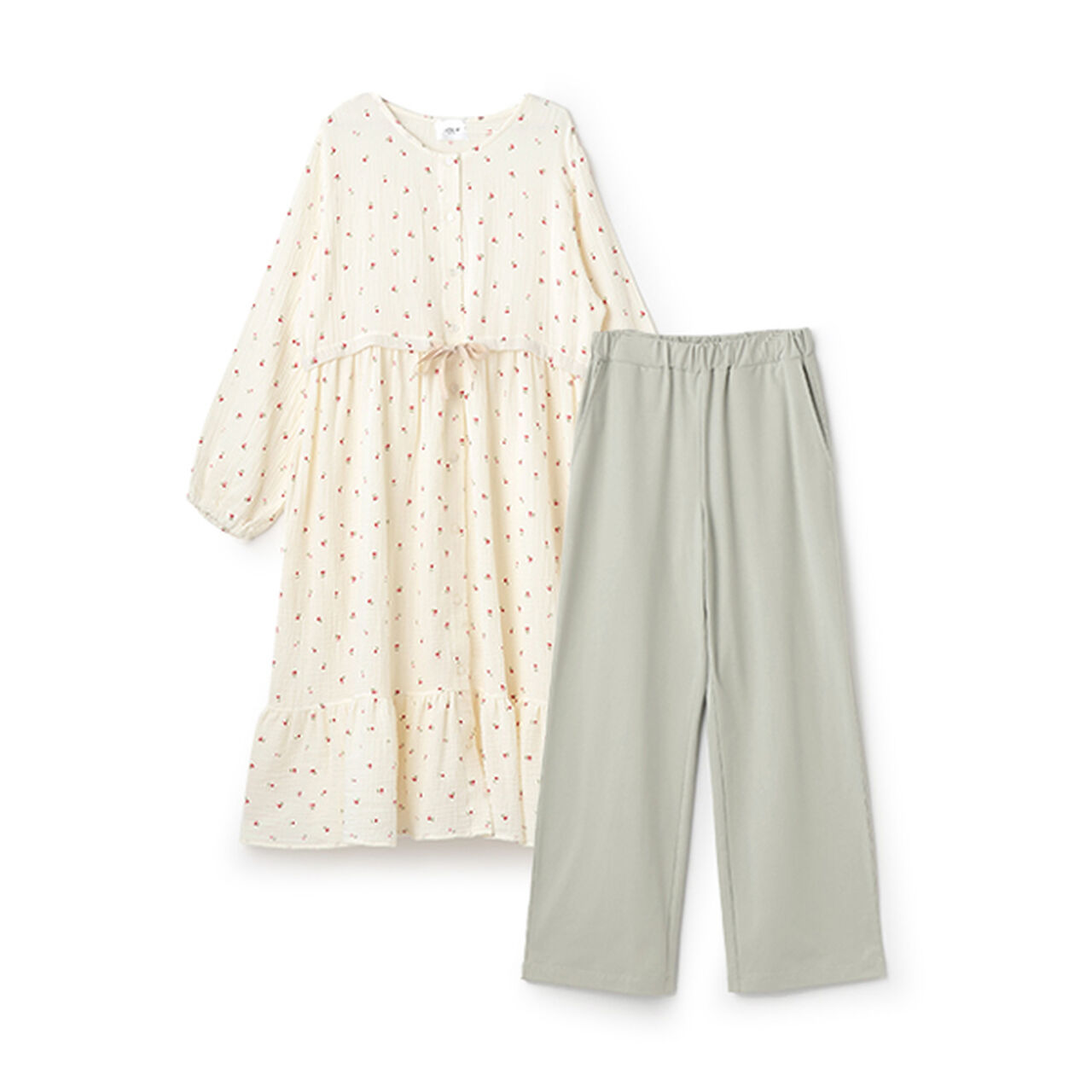 [Link] Double Gauze Cut Pajamas,Pearl white, large image number 6