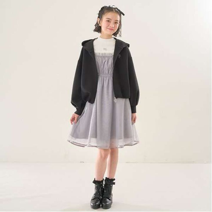 Tulle Camisole One-Piece Dress & Inner Wear Set,Black, medium image number 8