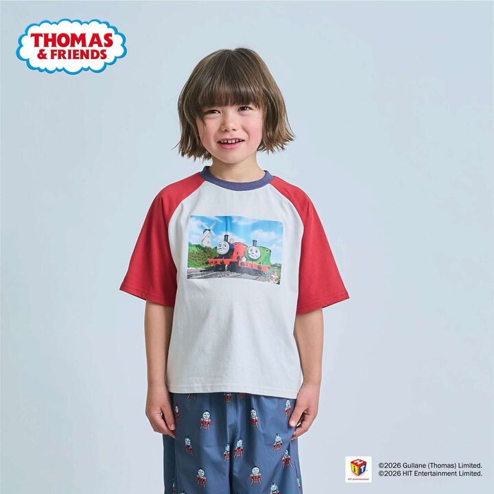 [Thomas the Tank Engine] Raglan Short Sleeve T-Shirt,Red, medium image number 0