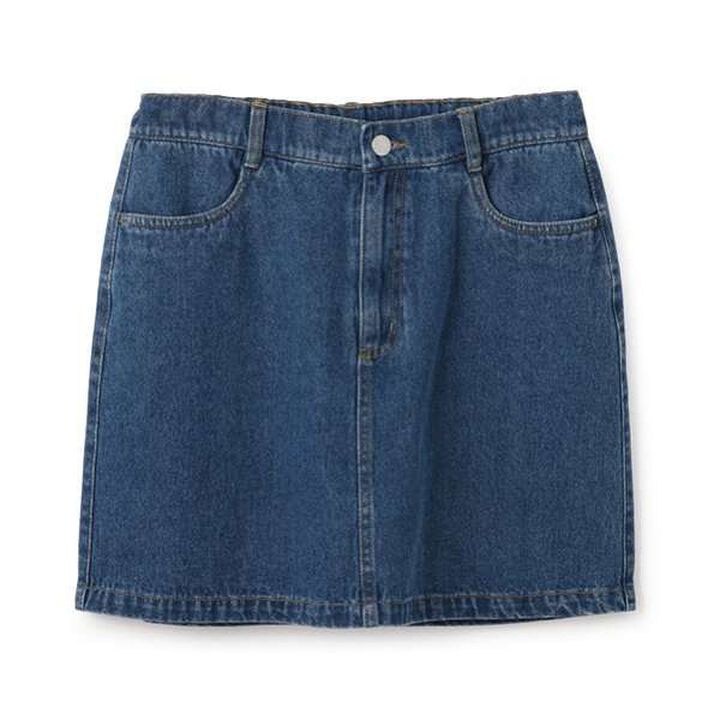 Denim Twill A-Line Skirt with Shorts,Navy, medium image number 3