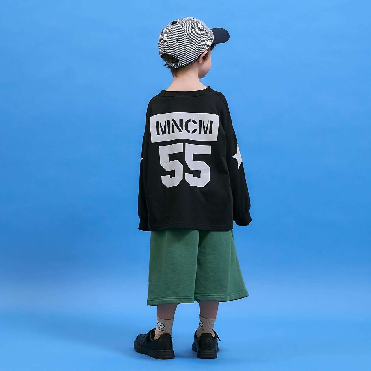 8-Length Wide Sweatpants [MNCM],Black, large image number 16