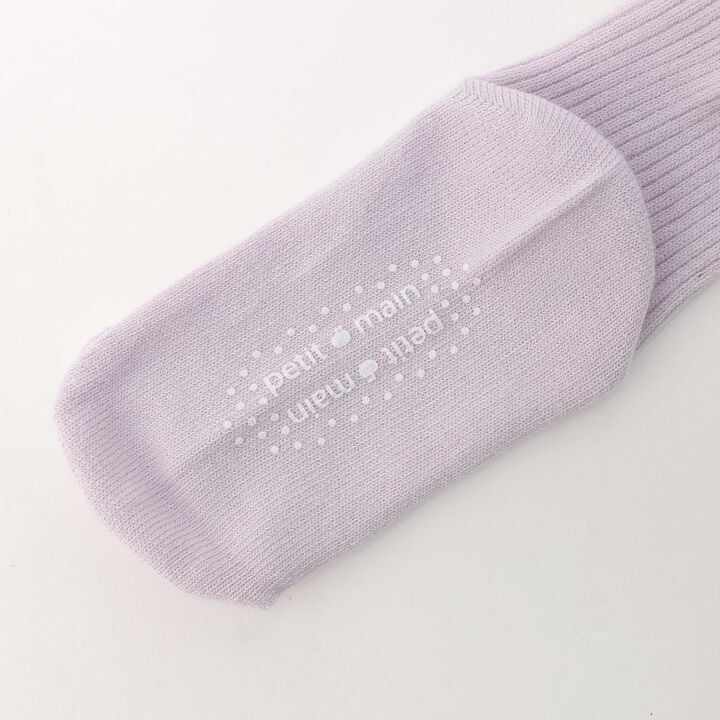 Flower Motif Crew Socks,Lavender, medium image number 2
