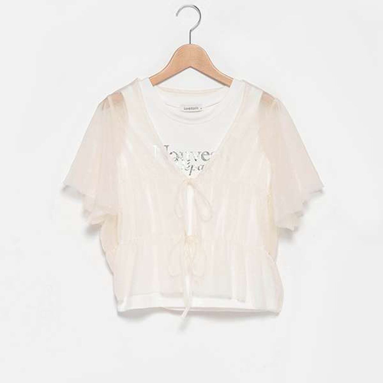 Tulle Bolero with Inner Wear,Black, large image number 3