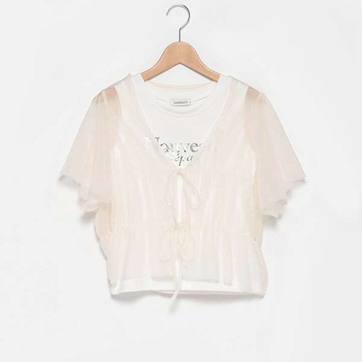 Tulle Bolero with Inner Wear,Black, medium image number 3