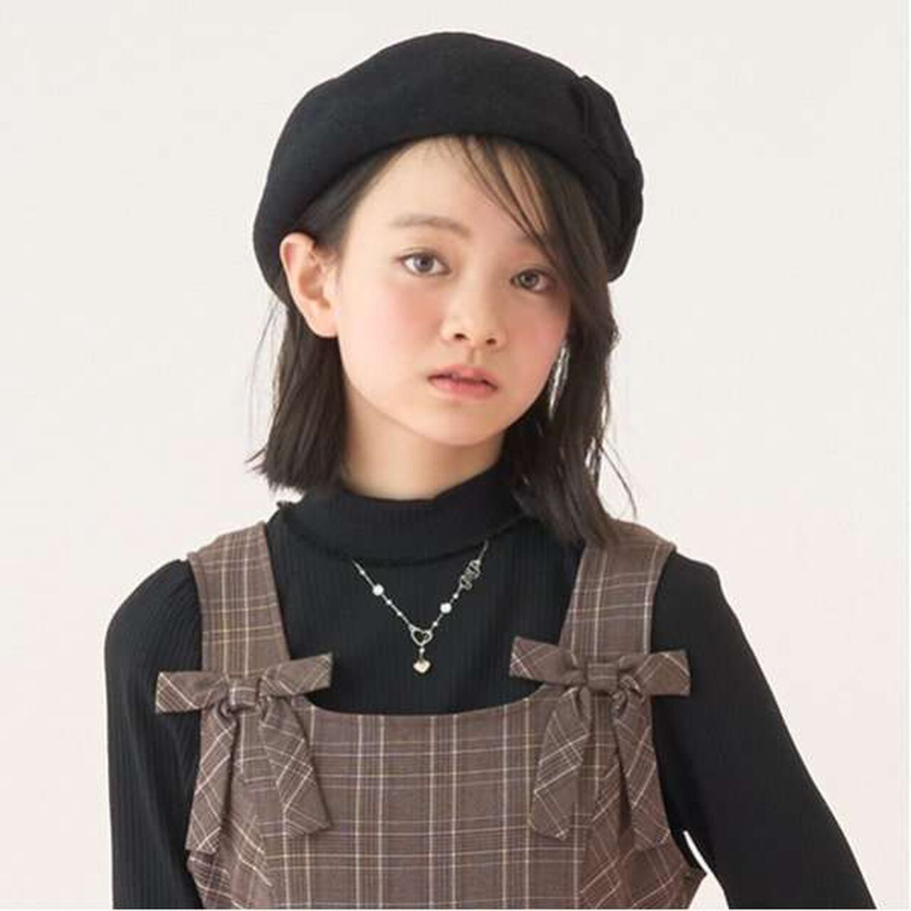 Velour Ribbon Beret Hat,Black, large image number 7