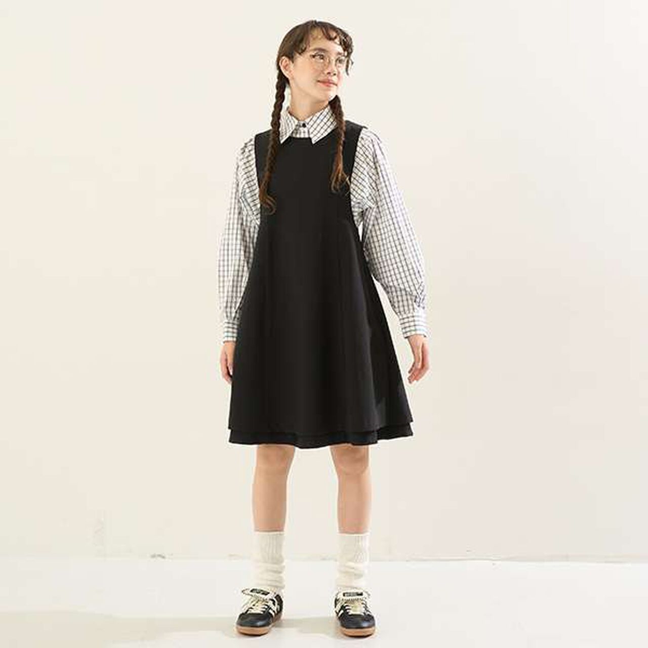 [AMI] Volume Sleeve Check Blouse,Deep blue, large image number 3