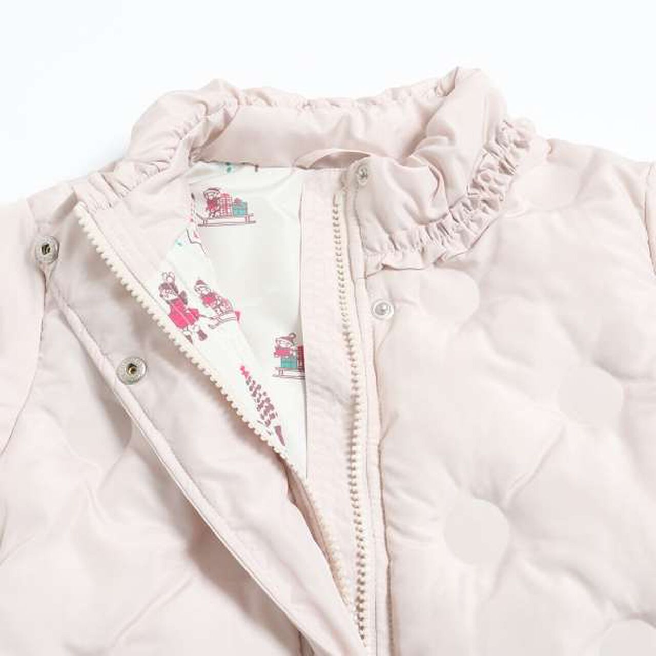 KP Polka Dot Embossed Padded Coat (90-130),Blue gray, large image number 5