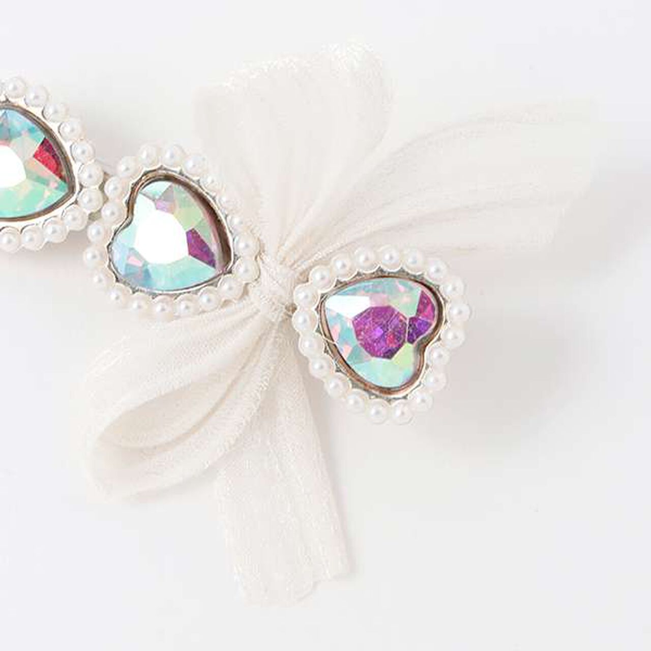 Sparkling Hair Clip with Ribbon,Pink, large image number 6