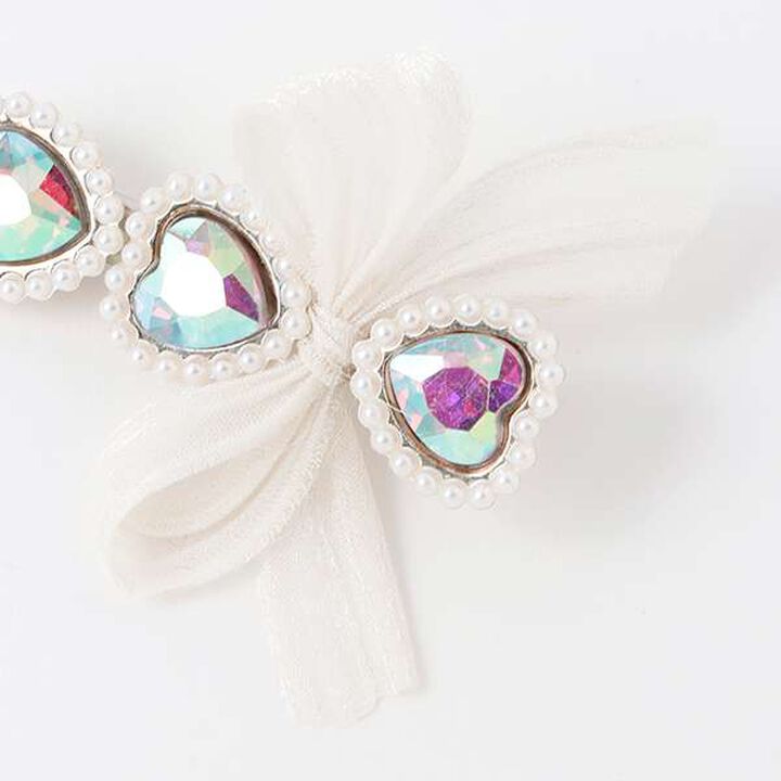 Sparkling Hair Clip with Ribbon,Pink, medium image number 6