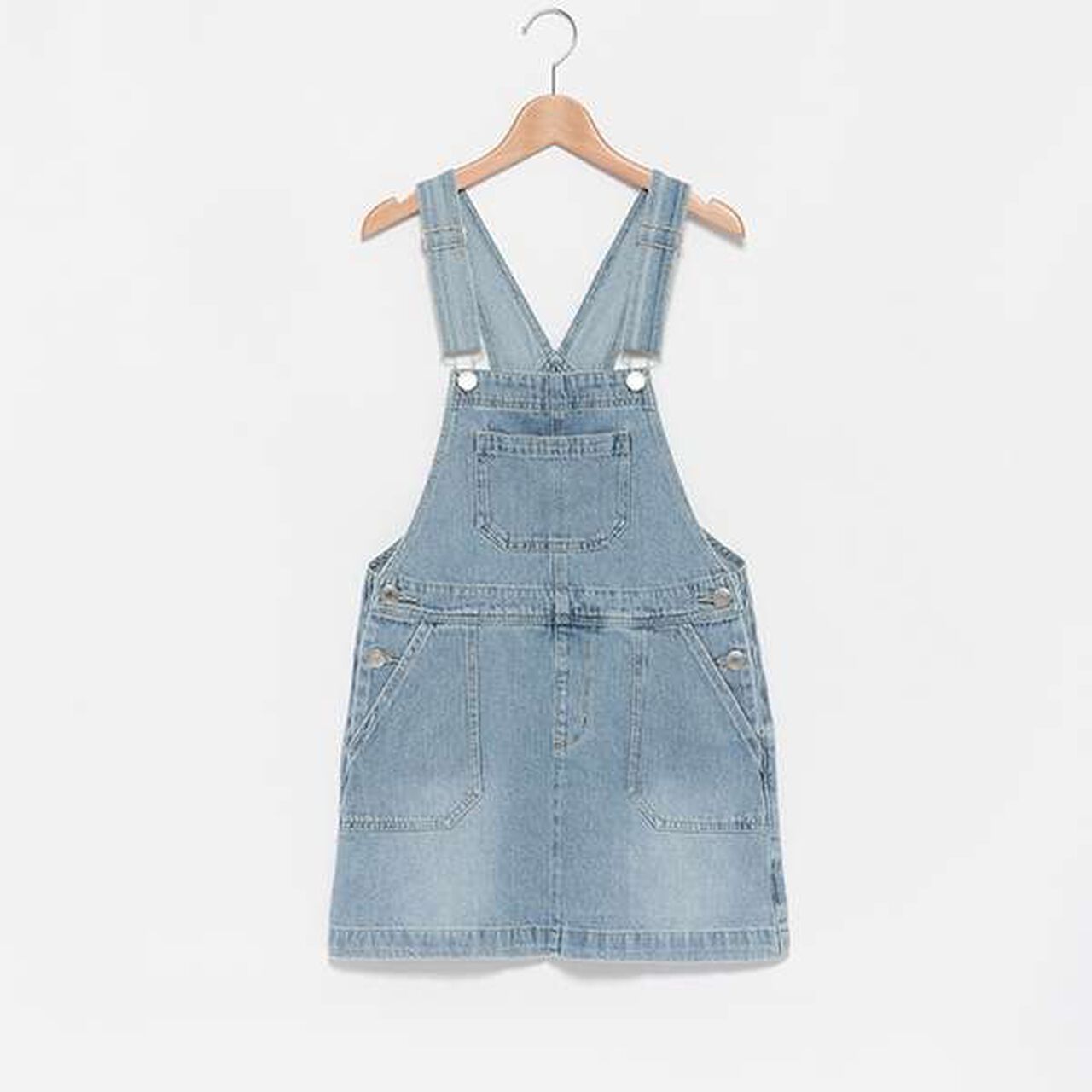 Denim Jumper Dress,Sax blue, large image number 4