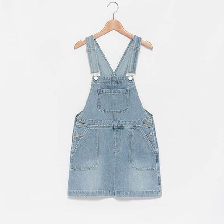 Denim Jumper Dress,Sax blue, medium image number 4