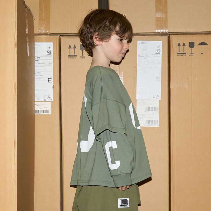 [MNCM] Reversible Print Layered Big T-Shirt in Kaiteki Tenjiku,Black, medium image number 22