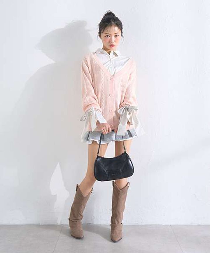 Shirt & Knit Cardigan Set,Ivory, medium image number 2