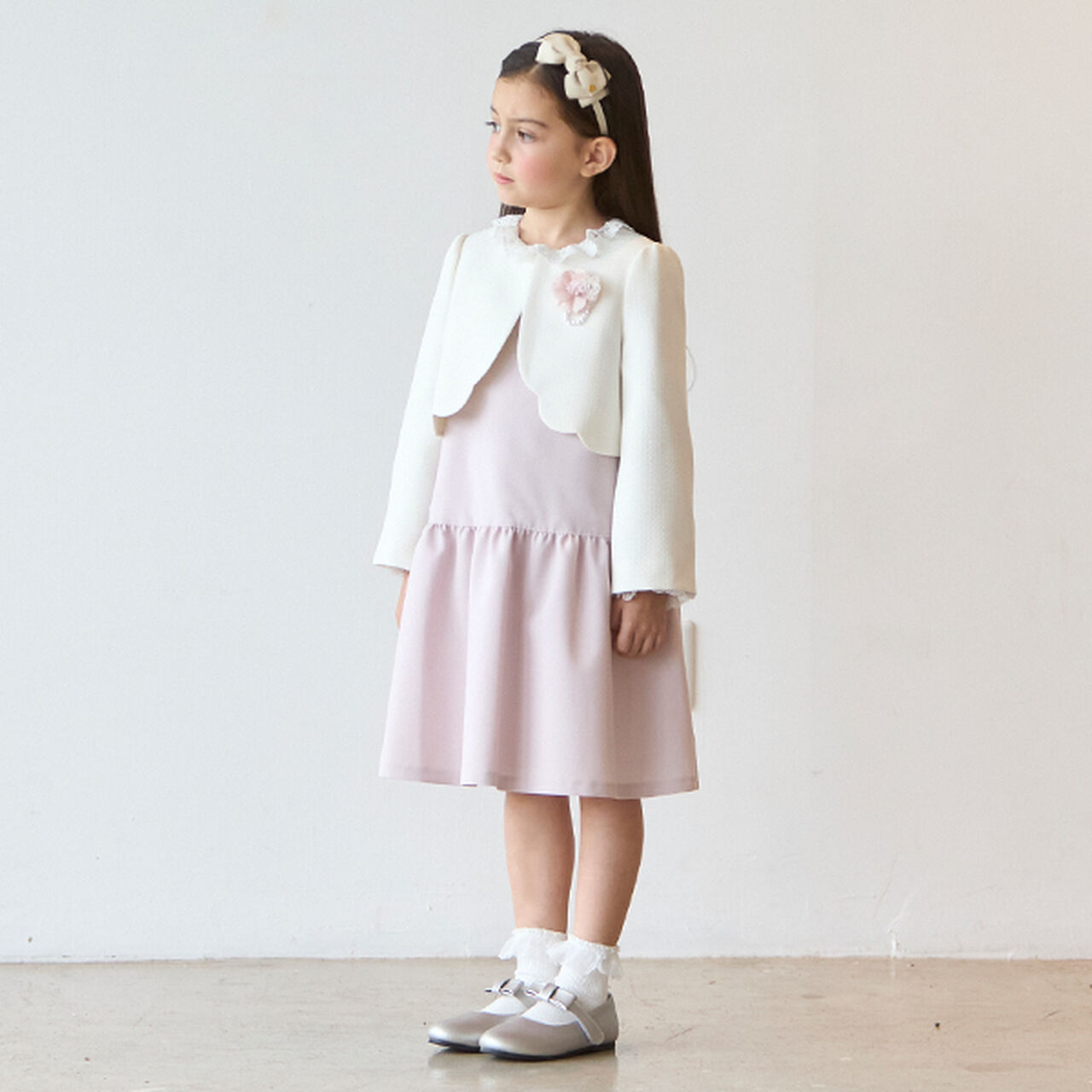 Ribbon Mary Jane Shoes,Silver, large image number 1