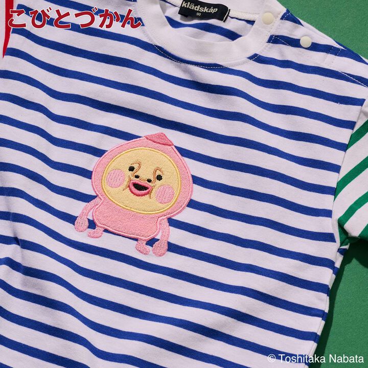 [Kobito Zukan] Stripe Pattern Short-Sleeve T-Shirt,Navy, medium image number 20