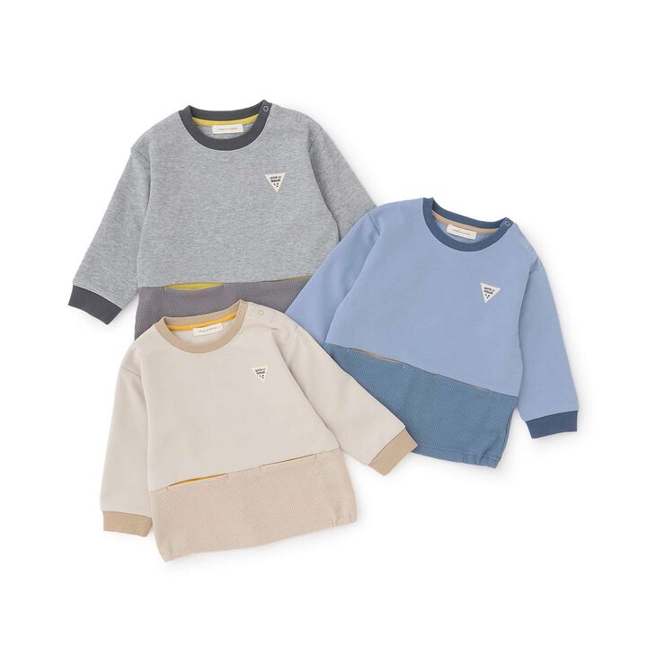 Mixed-Material Sweatshirt,Gray, medium image number 8