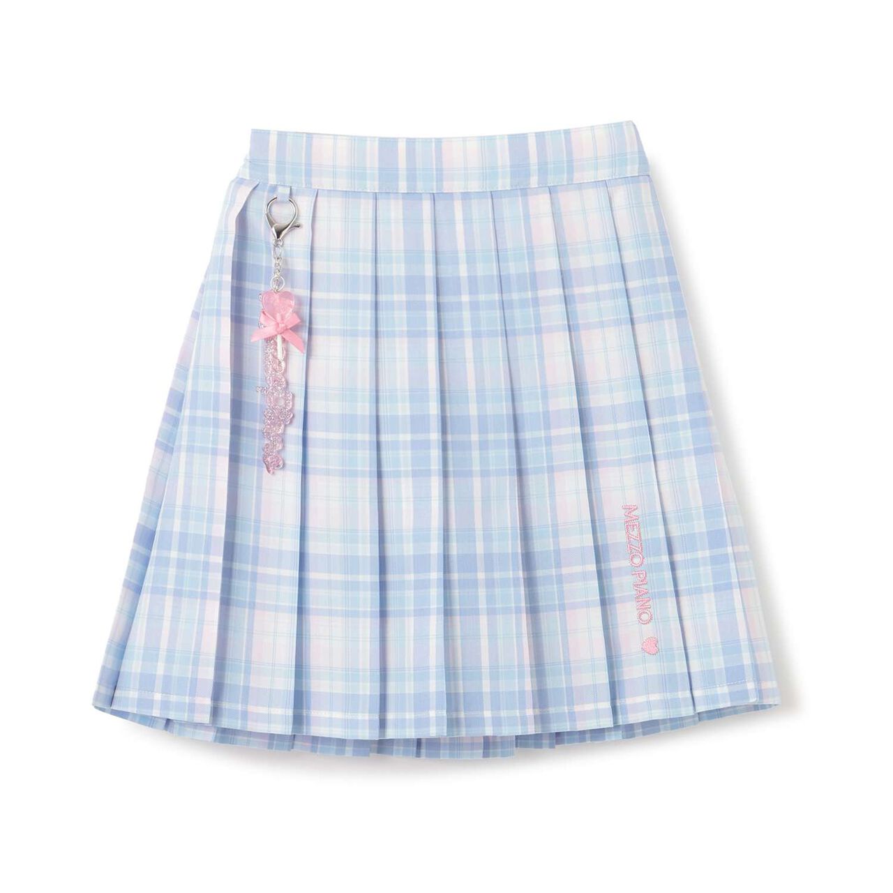 Charm-Embellished Check Pleated Skirt-Pants,Lavender, large image number 15