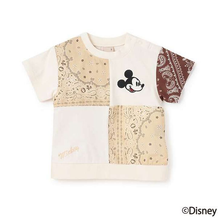 [Disney] Patchwork Short Sleeve T-Shirt,Beige, medium image number 10