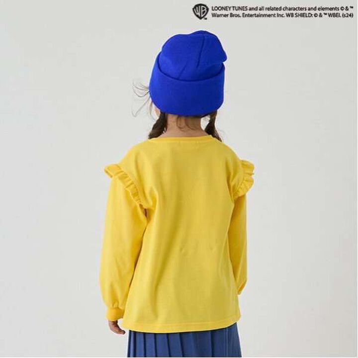 [Tweety] [Anti-Stain Finish] Shoulder Frill Pullover,Yellow, medium image number 4