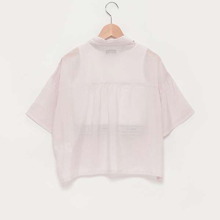 Short-Sleeve Sheer Shirt with Inner Lining,Off white, medium image number 1