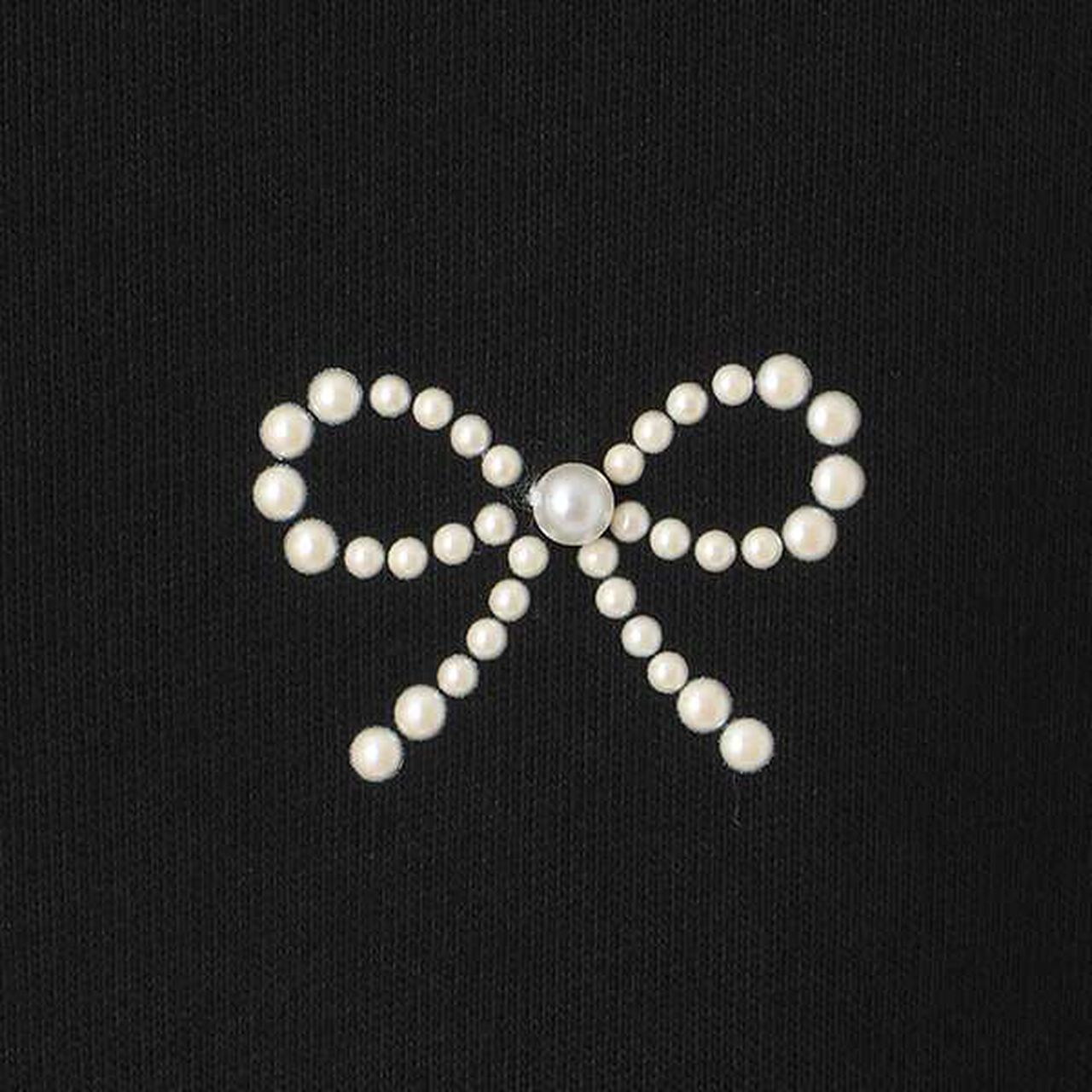 Many Pearl Ribbon Sweatshirt,Emerald green, large image number 3