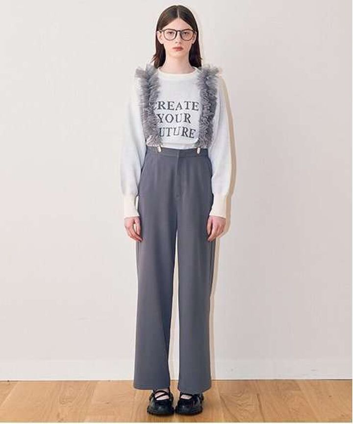 Layered Skirt Pants,Gray, medium image number 3