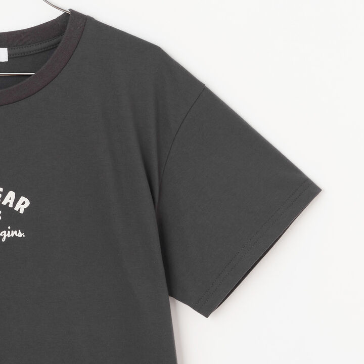 Daily Price Gradient Bear Short-Sleeve Tunic T-Shirt,Charcoal gray, medium image number 4