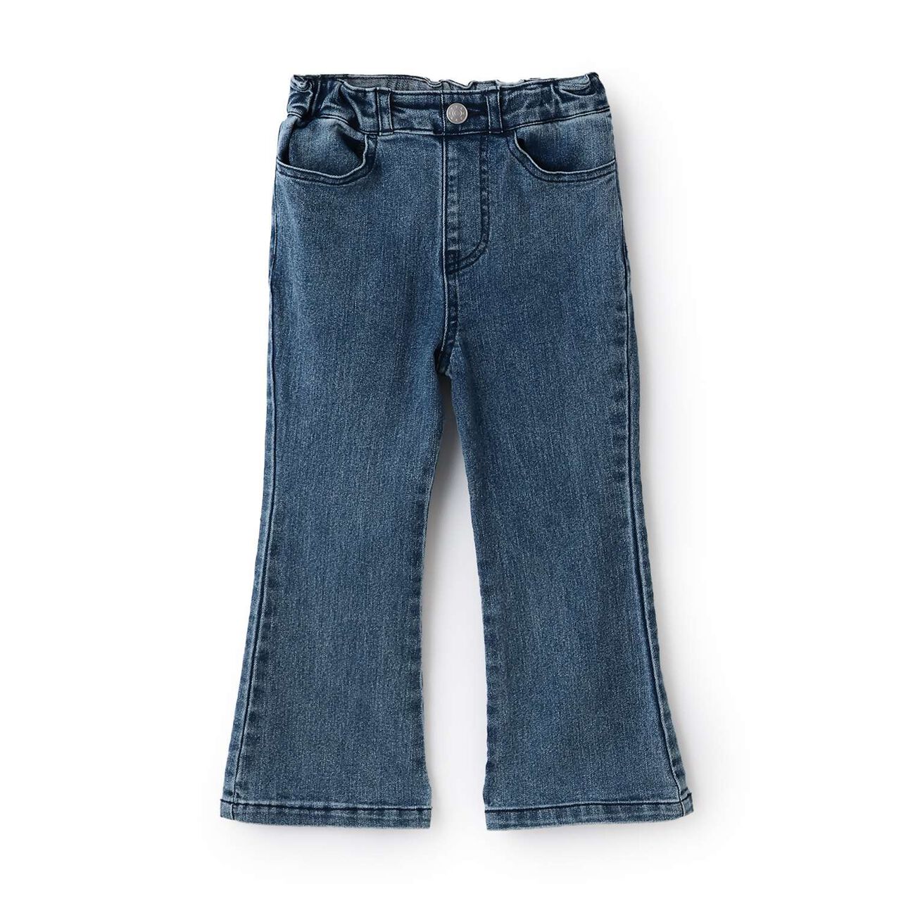 Stretch Denim Flared Pants,Blue, large image number 11