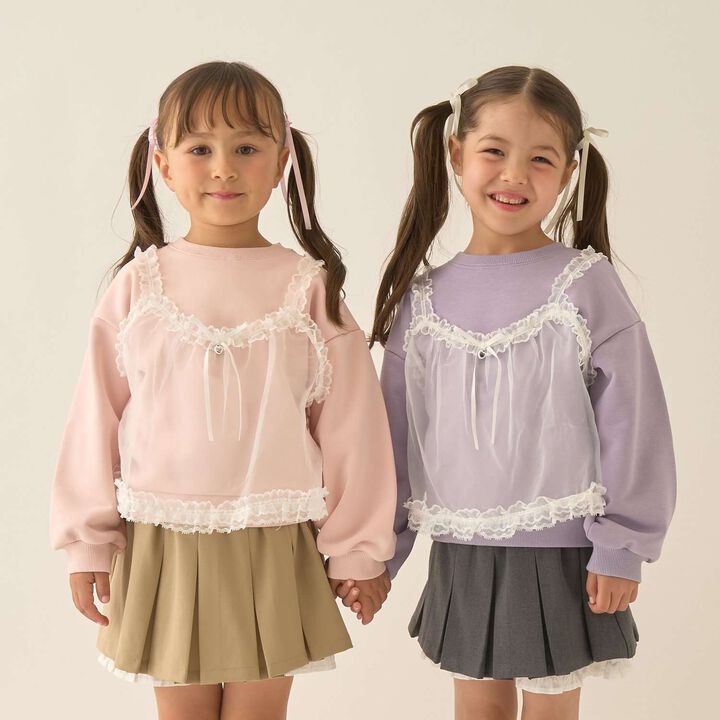 [Lycee Mine Ballet Series] Camisole Ducky Sweatshirt,Moderate pink, medium image number 34