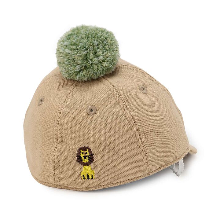 Logo Pom Pom Fleece Cap,Beige, medium image number 1