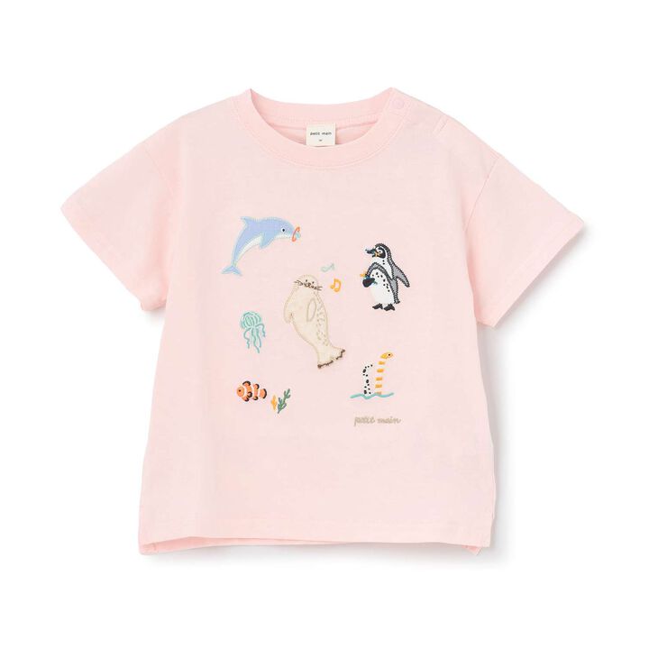 [Cool Touch] Sea Creature Appliqu&eacute; Short Sleeve T-Shirt,Off white, medium image number 17