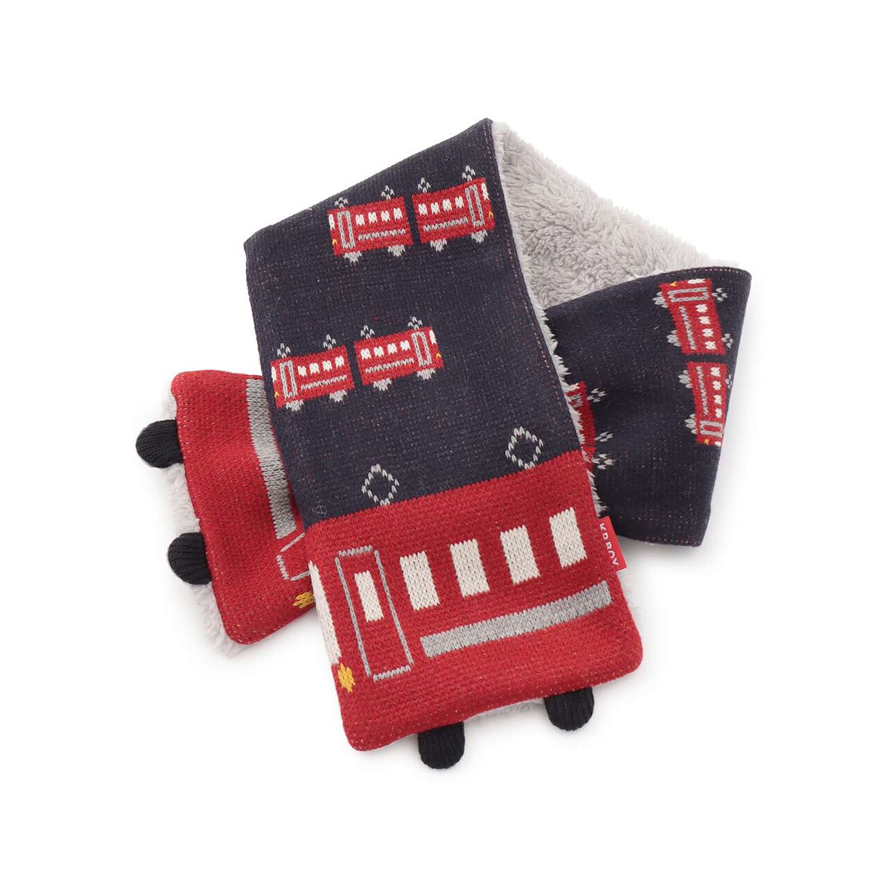 Train Pattern Scarf,Navy, large image number 0