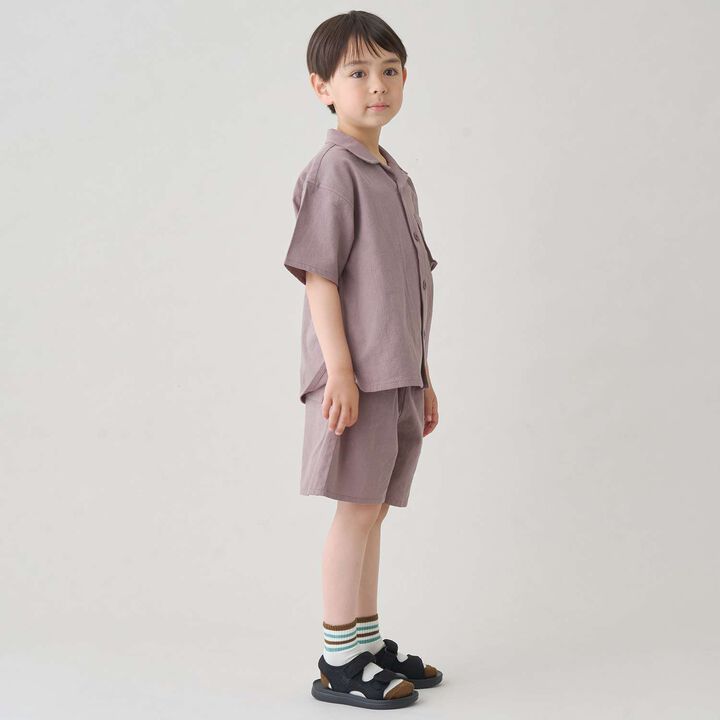 [Outfit Set] Open Collar Shirt & Easy Pants,Greige, medium image number 1