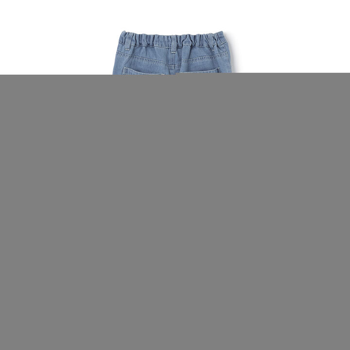 Sparkling Denim Wide Pants with Glow-in-the-Dark Charm [Cool Touch],Sax blue, medium image number 7
