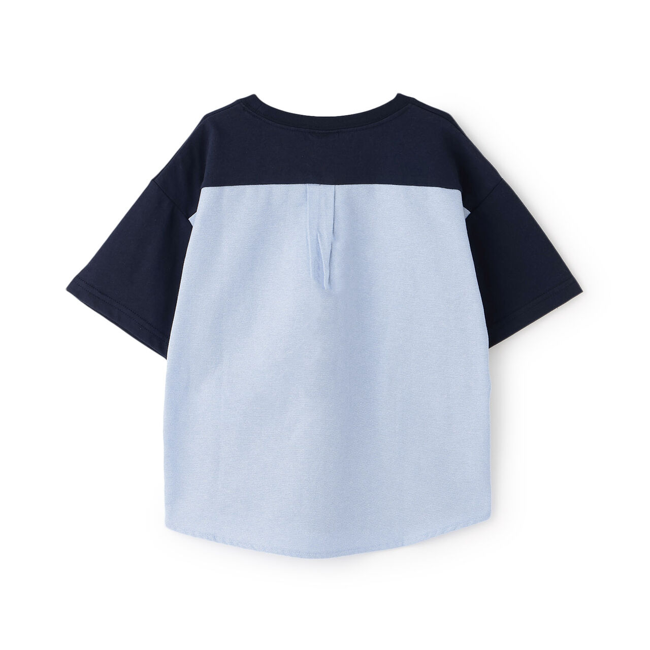 Wide Silhouette Short Sleeve T-Shirt with Contrasting Back Panel,Charcoal gray, large image number 7
