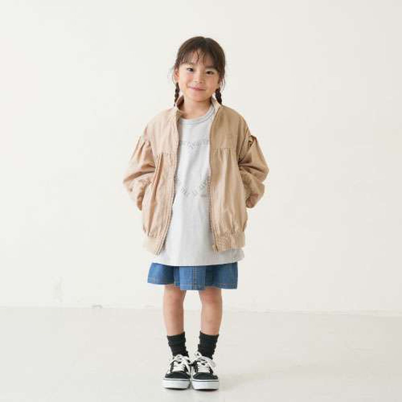 Light Gathered Bomber Jacket,Beige, large image number 6