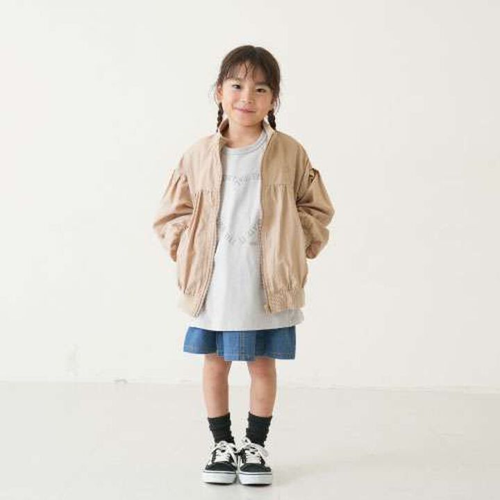 Light Gathered Bomber Jacket,Beige, medium image number 6
