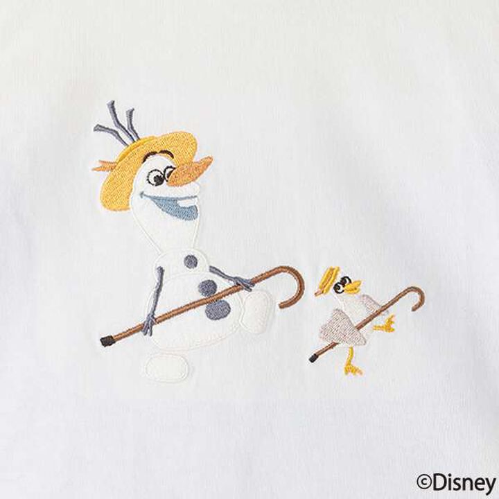 [Disney] Olaf Appliqué T-Shirt,Black, medium image number 19
