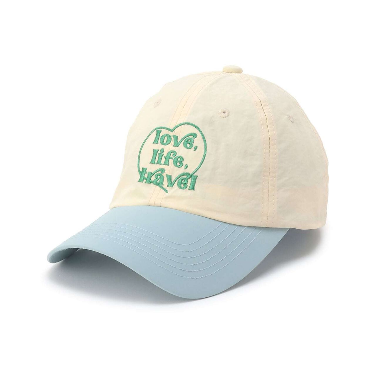 Heart Logo Embroidery Cap,Cream, large image number 1