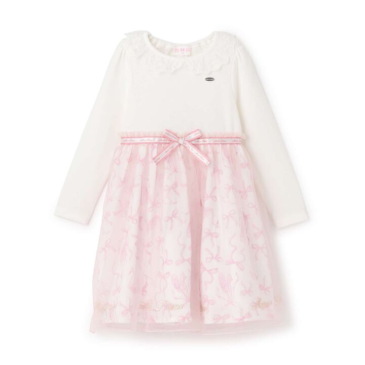 Ballet Print Docking Dress,Pink, medium image number 10