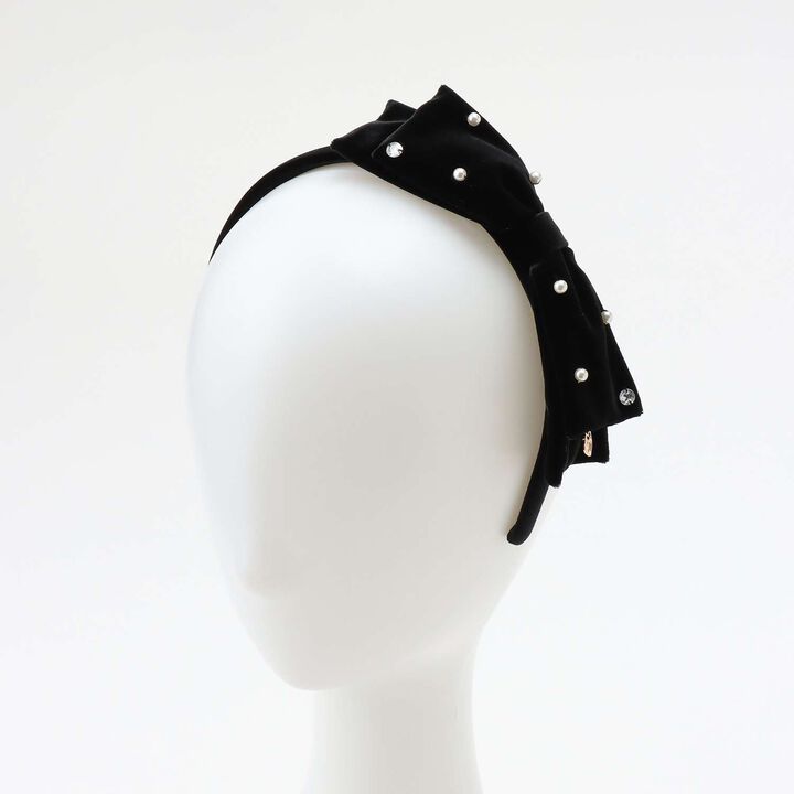 Ribbon & Pearl Headband♪,Black, medium image number 4