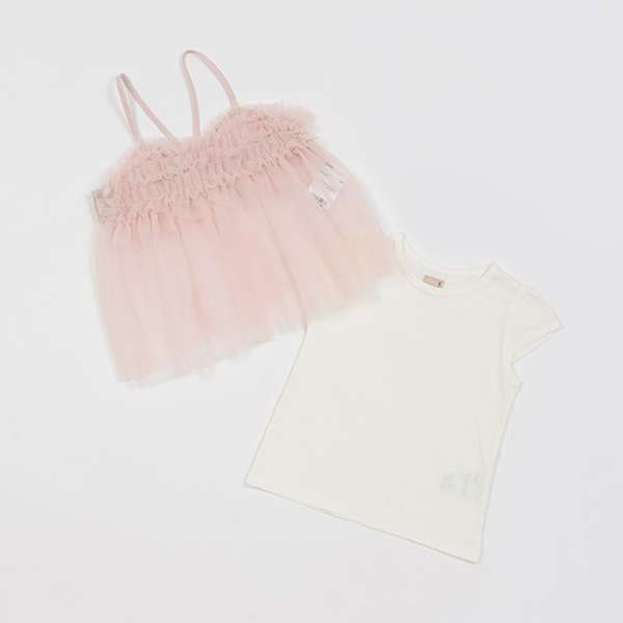 Tulle Camisole T-Shirt Set (Kids),Charcoal gray, large image number 12
