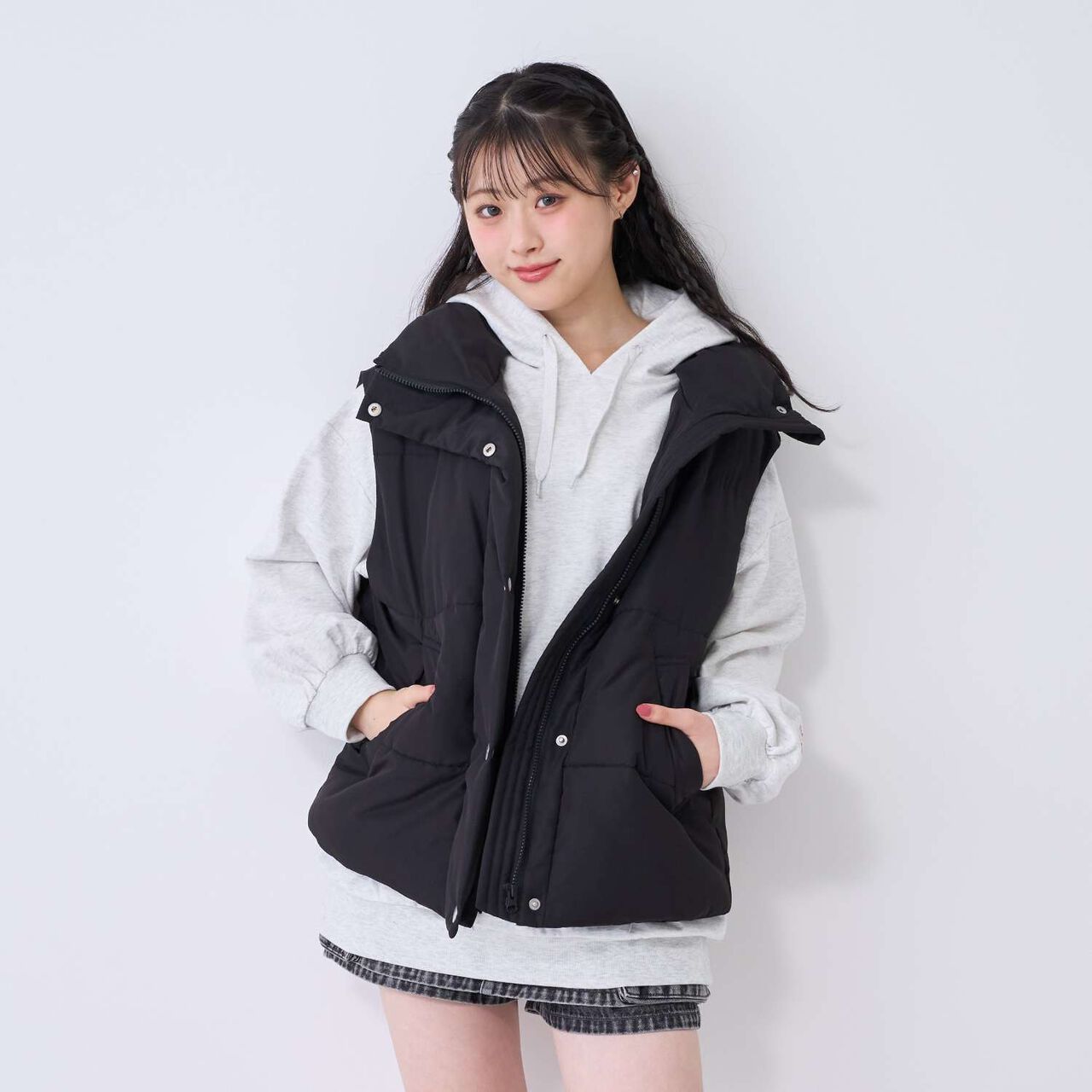 [LTXC] Puffy Vest,Black, large image number 4