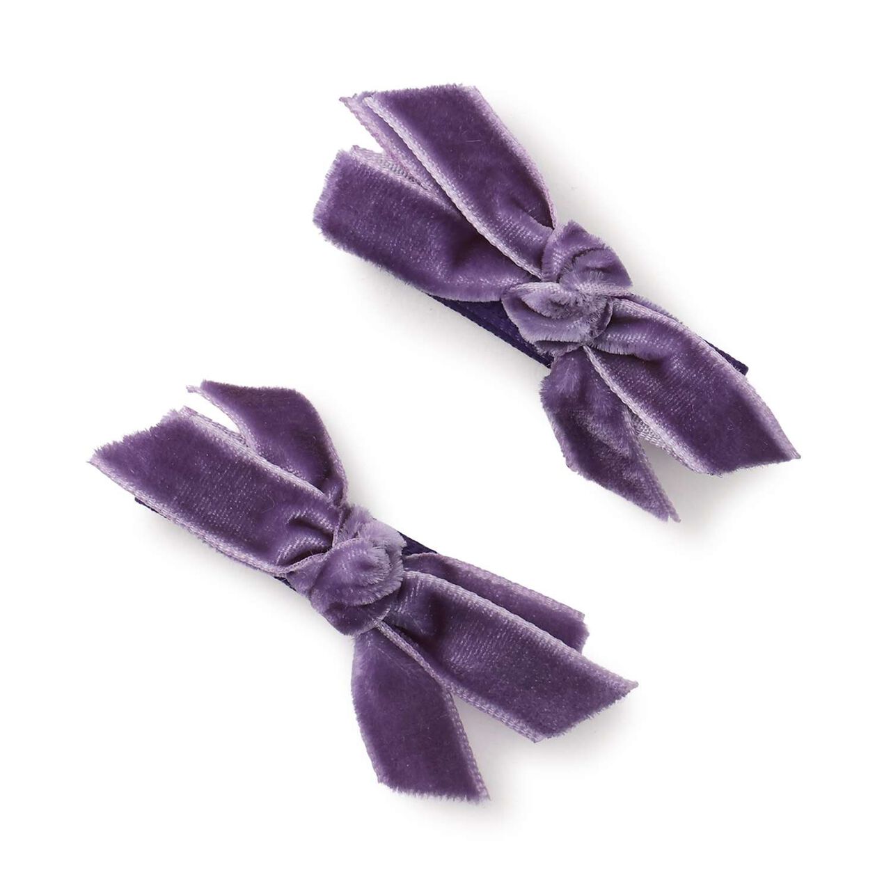 Velour Ribbon Hair Clip,Lavender, large image number 0