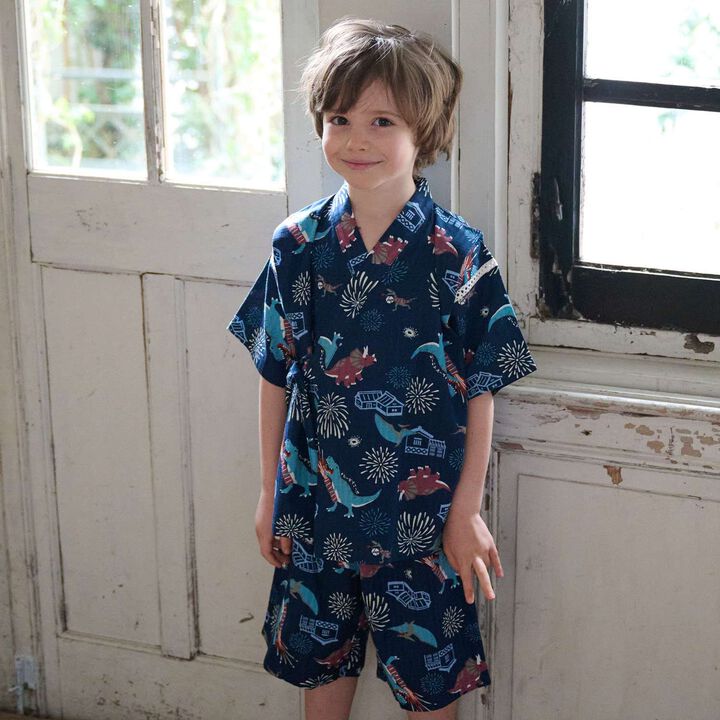 Dinosaur Print Jinbei,Gray, medium image number 16